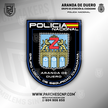 Cargar imagen en el visor de la galería, EMBLEMA DE BRAZO GRUPO LOCAL DE SEGURIDAD CIUDADANA DE ARANDA DE DUERO