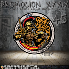 Cargar imagen en el visor de la galería, EMBLEMA CONMEMORATIVO SECCIÓN 45 P.N. E.B. PROMOCIÓN XXXIX