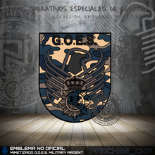 Cargar imagen en el visor de la galería, PARCHE MIMETIZADO DE BRAZO DE LOS GRUPOS OPERATIVOS ESPECIALES DE SEGURIDAD