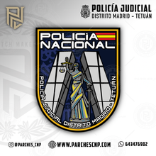 Cargar imagen en el visor de la galería, EMBLEMA DE BRAZO DE POLICÍA JUDICIAL DE LA COMISARÍA DE DISTRITO TETUÁN DE MADRID