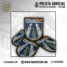 Cargar imagen en el visor de la galería, EMBLEMA DE BRAZO DE POLICÍA JUDICIAL DE LA COMISARÍA DE DISTRITO TETUÁN DE MADRID