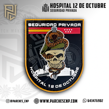 Cargar imagen en el visor de la galería, EMBLEMA BRAZO VIGILANTES DE SEGURIDAD HOSPITAL 12 DE OCTUBRE - MADRID