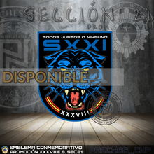 Cargar imagen en el visor de la galería, EMBLEMA CONMEMORATIVO DE LA SECCIÓN 21 DE LA PROMOCIÓN XXXVIII