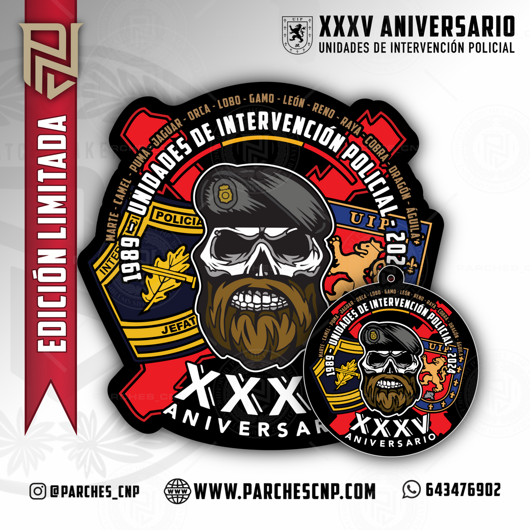 EMBLEMA CONMEMORATIVO XXXV ANIVERSARIO UNIDADES  DE INTERVENCIÓN POLICIAL