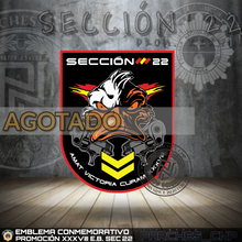 Cargar imagen en el visor de la galería, EMBLEMA CONMEMORATIVO DE LA SECCIÓN 22 DE LA PROMOCIÓN XXXVIII
