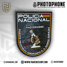Cargar imagen en el visor de la galería, EMBLEMA DE BRAZO DE PHOTOPHONE - DOCUMENTOS FALSOS P.N. AEROPUERTO MADRID
