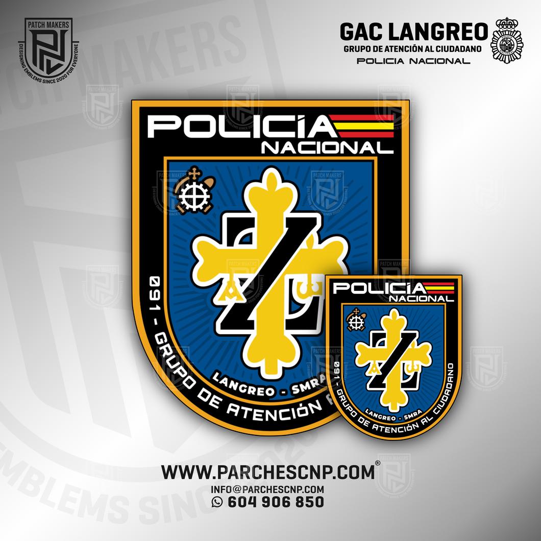 EMBLEMA DE BRAZO DEL G.A.C DE LA COMISARÍA DE LANGREO SMRA - ASTURIAS