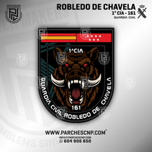 Cargar imagen en el visor de la galería, EMBLEMA GUARDIA CIVIL 1ª CÍA DE ROBLEDO DE CHAVELA - 161 (JABALÍ MARRÓN)
