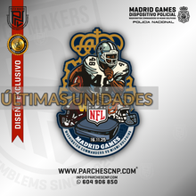 Cargar imagen en el visor de la galería, EMBLEMA CONMEMORATIVO DISPOSITIVO POLICIAL MADRID GAMES 2025 - NFL
