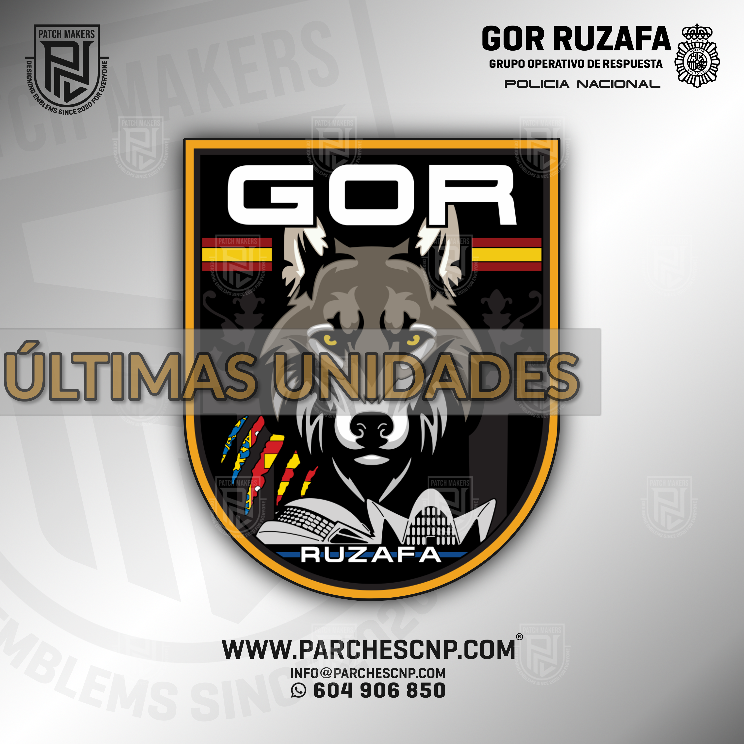 EMBLEMA DE BRAZO G.O.R. RUZAFA - VALENCIA – PARCHES_CNP