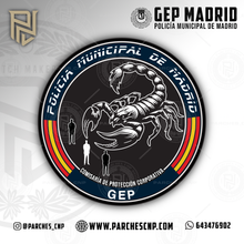 Cargar imagen en el visor de la galería, EMBLEMA OFICIAL UNIDAD PROTECCIÓN CORPORATIVA (GEP) POLICÍA MUNICIPAL DE MADRID
