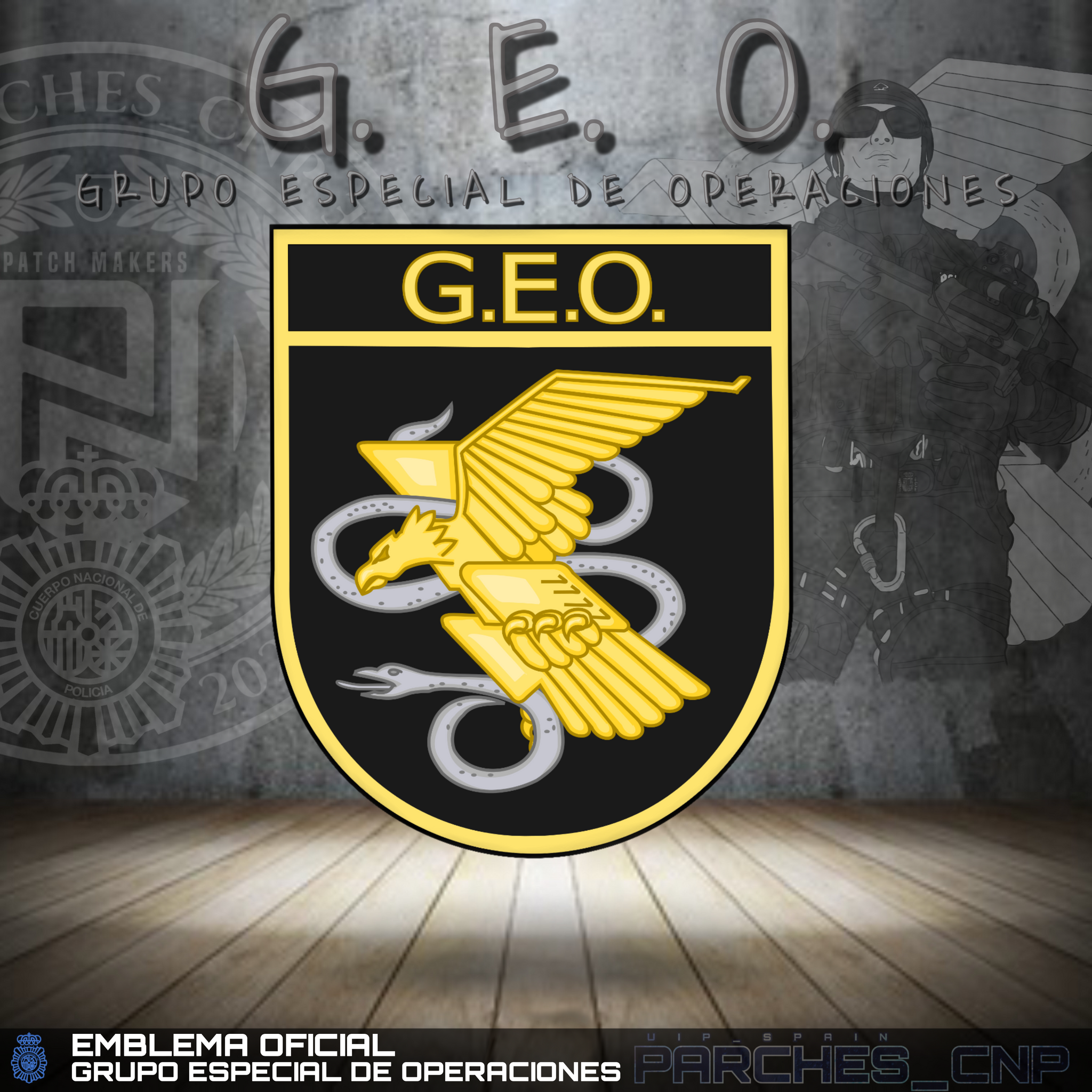 EMBLEMA GRUPO ESPECIAL DE OPERACIONES (G.E.O.) – PARCHES_CNP, image size:2048x2048