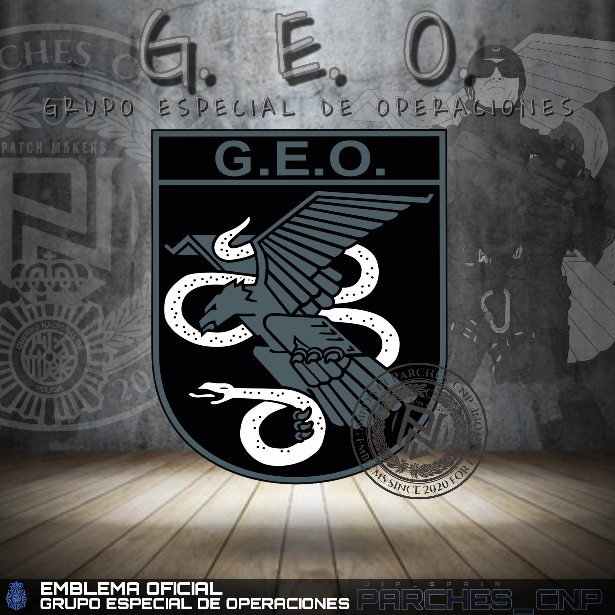 EMBLEMA GRUPO ESPECIAL DE OPERACIONES (G.E.O.) – PARCHES_CNP, image size:2048x2048